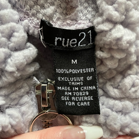 Rue 21 Purple Sherpa Sweatshirt - Picture 3 of 6